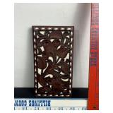 NOCONO LEATHER TOOLED WALLET, NEW