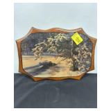 WALL HANGING WINTER SCENE PICTURE, 15" X 11"