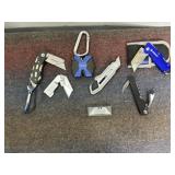 CARABINERS, KNIFE SHARPENERS, POCKET KNIVES