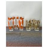 6 MID-CENTURY GOLD TRIMMED GLASSES