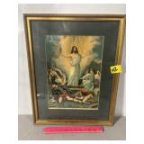 "RESSURECTION OF CHRIST" FRAMED PICTURE, 18" X 23"