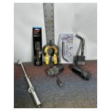TRAILER TOWING ITEMS, PLUGS, HITCH PINS, AIR GAUGE