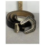 MONTANA SLVERSMITH BUCKLE, TONY LAMA BELT, 34"