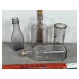 ANTIQUE PURPLE TONE GLASS BOTTLES