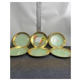 6 ANTIQUE ROYAL IPAG GOLD TRIM PLATES, 8 1/4"
