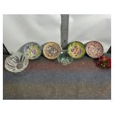 SET OF 4 HANDMADE BOWLS, OTHER DISHES