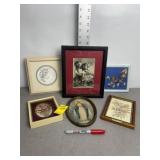 SEVERAL SMALL FRAMED PICTURE, RELIGOUS, FLOWERS