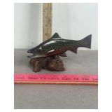 BIG SKY CARVERS WOOD FISH SCULPTURE, 4 1/4" X 7"