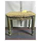 ANTIQUE LOUIS XVI VANITY BENCH, 17" T X 20 1/2" L