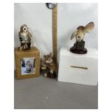 3 FINE PORCELAIN OWL FIGURES IN BOXES