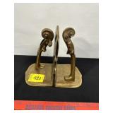 PAIR OF BRASS CELLO BOOK ENDS