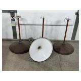 4 INDUSTRIAL STYLE HANGING LIGHTS, 25" L X 16" W