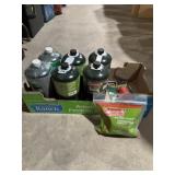 6 COLEMAN PROPANE BOTTLES & FUNNELS, NEW