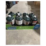 8 SMALL COLEMAN PROPANE BOTTLES, FULL