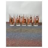 SET OF 5 MID-CENTURY GLASSES
