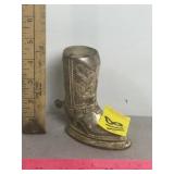 VINTAGE METAL COWBOY BOOT, 4 1/2" T
