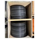 LARGE WOOD CRATE FULL OF VINTAGE VYNAL RECORDS