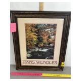 HANS WENDLER FRANED STREAM PICTURE, 20" X 24"