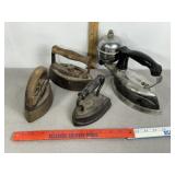 COLEMAN MODEL 609A STEAM IRON, CAST IRON SAD IRONS