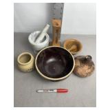 MARBEL MORTER & PESTEL, STONEWARE BOWL, POTTERY