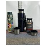 2 THERMOS. 1 STANLEY COFFEE CUP
