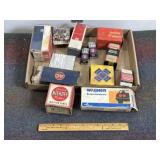BOX OF AUTOMOTIVE ITEMS, IGNITION PARTS, BRAKE PAR