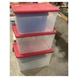 5 PLASTIC STORAGE TOTES