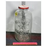 19" T MASON GLASS CANDY JAR