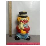 VINTAGE CERMAIC CLOWN PIGGY BANK, 12" T