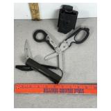 LEATHERMEN SCISSORS IN SHEATH, NEBO KNIFE/FLASHLIG