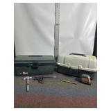 2 TACKLE BOXES, 1 FULL OF MISC TOOLS