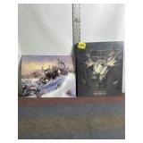 2 DECORATIVE TIN SIGNS, WINCHESTER, MULE DEER