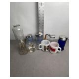 VINTAGE CREAMER & SUGAR DISPENSERS, GLASSWARE