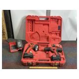 MILWAUKEE 14.4V CORDLESS TOOL SET, DRILL, WORKS