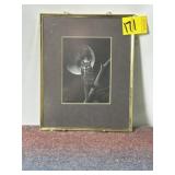 JACK KLINE SIGNED OWL FRAMED PRINT, 10" X 8 1/4"