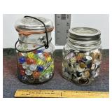 JARS OF BUTTONS & MARBLES