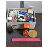 BOX OF OLD MEDICINE CABNET ITEMS