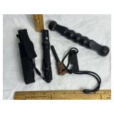 FLASHLIGHT, SELF DEFENSE TOOL, FLINT