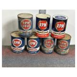 VITAGE RPM OIL CANS, 5 FULL