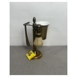 VINTAGE BRASS SHAVING SET ON STAND