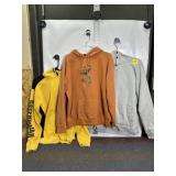 3 HOODIES, CAT, BROWNING, ARBORWEAR, SZ LARGE