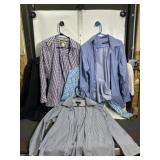 6 BUTTON UP DRESS SHIRTS, SZ LARGE