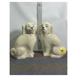 SET OF STAFFORDSHIRE SPANIAL MATEL DOGS, GLASS EYE