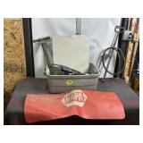 AIR PUMP, SHOP LIGHT, CHAINS, TAPE, MISC TOOLS
