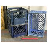 3 PLASTIC DAIRY CRATES