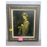 LASKIA BY REMBRANDT FRAMED PRINT ON CANVAS