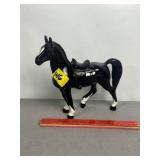 LARGE BLACK HORSE FIGURE, HEAVY, DAMAGE ON LEGS