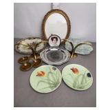 DECORATIVE PLATES, CANDLE HOLDERS, PICTURE FRAME