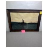 FRAMED SAIL BOAT PICTURE, 26" X 18"