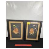 2 HAZEL OSTROM FRAMED PICTURES, 13" X 18"